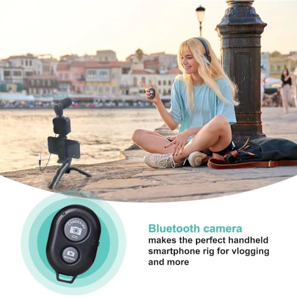 Vloggkit för iPhone, Android med stativ, 36 LED-ljus, YouTube-startkit med minikrofon[FW]