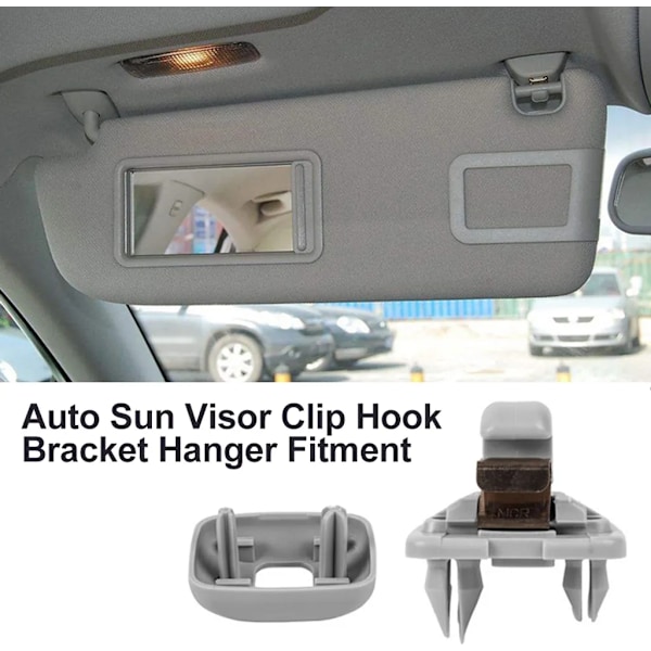 2 stk. Innvendig Solskjerm Krok Brakett for Audi A1 A3 A4 A5 Q3 Q5 (8E0 857 562) A7 B6 B7 B8 S4 S5 Solskjermholder Bil Interiør Deler Grå