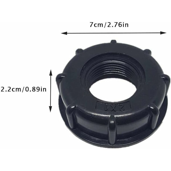 IBC Tank Kobling - IBC Tank Adapter - Udskiftningshane Kobling til Havevand Fittings (2,5 Tommer) HIASDFLS (W)