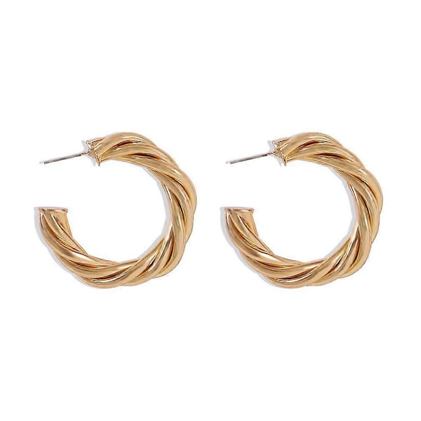 Ørestikker Geometrisk C Form Twist Gyldne Legering Smykker Øreringe til Bryllup (W)
