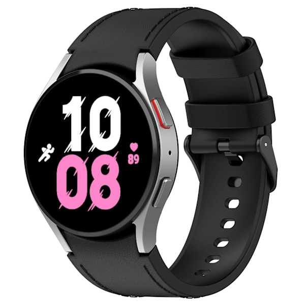 Silikonläderarmband för Samsung Galaxy Watch 6 [fw} Black