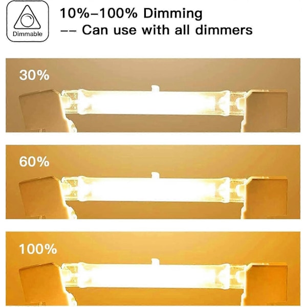 Sæt med 5 R7S Halogenpærer 78mm 80W 230V, R7S Halogenstav 78mm, R7S Halogenpære Dæmpbar Halogenstavlampe (W)