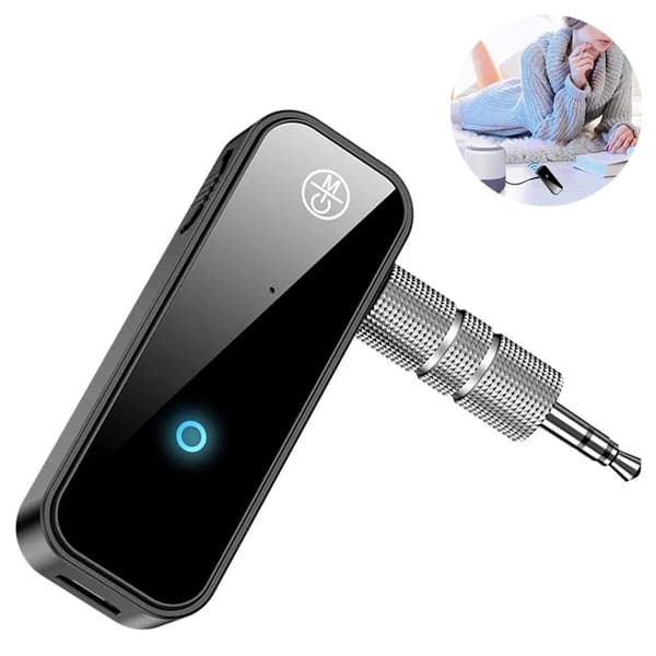 Bluetooth adapter til bil, Bluetooth 5.0, håndfri opkald, trådløs til bilstereoanlæg og hjemmestereoanlæg