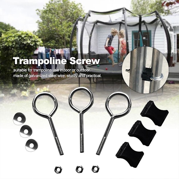Runda Trampolinskruvar Skruvar för att fixera Trampolinen Trampolintillbehör (W) 6-piece Set