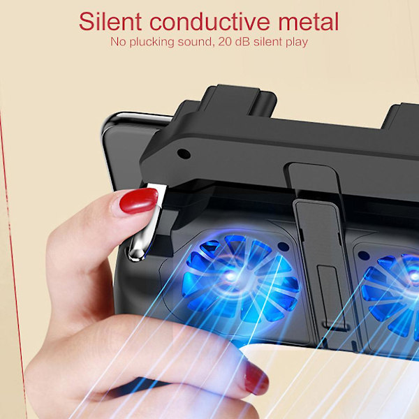 Hiborth H10 4-sormen kaksoisjäähdytystuuletin langallinen peliohjain Joystick-peliohjain puhelimelle (V)