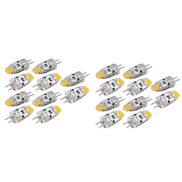 20x G4 LED Pære 12v DC Dæmpbar Cob LED G4 Pære 1.5w 360 Graders Lysspredning Til Erstatning af 15w Halogenlampe (wa  (W)