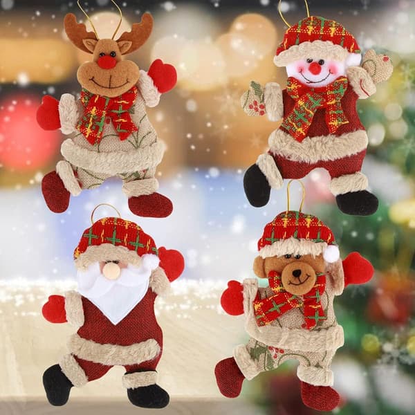 Julgransdekorationer 4-pack plysch
