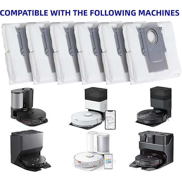 Dammsugarpåsar för Roborock S8+/ S8 Pro Ultra/ S7 Maxv Ultra/ S7 Pro Ultra/ Q7+/ Q7 Max+/ Q8 Max+/ Q5 Pro+/ Q5+ Ultra - B10
