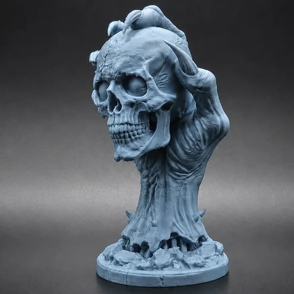 Handmålad 3D-printad dödskalleprydnad leksak 10 cm