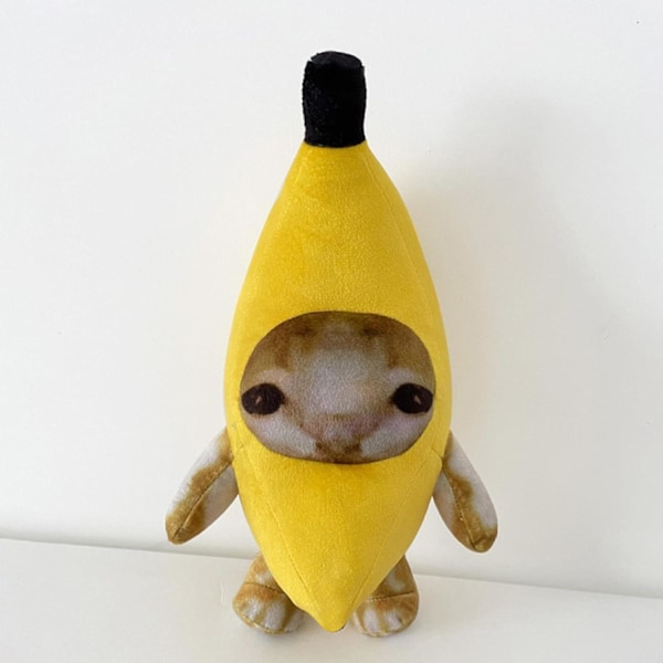 Rolig Banankatt Plyschleksak - Mjuk Plyschkudde Docka för Barn, 20cm/30cm Storlekar Tillgängliga (FMY) (W)