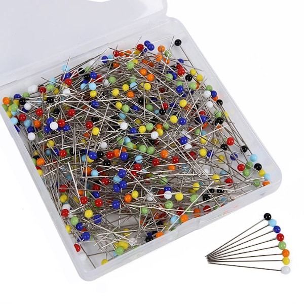 500-pack häftstift med glashuvuden och hög temperaturbeständighet