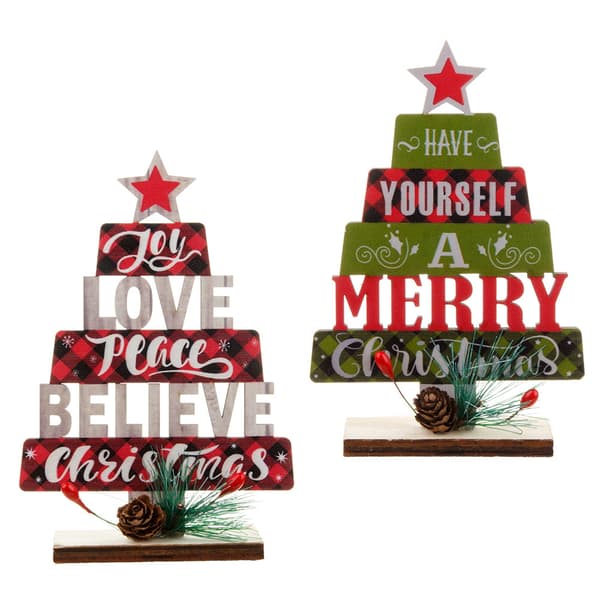 Julgransalfabetstavla 2 delar Små dekorationer ornament
