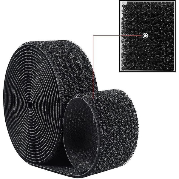 10m X 20mm Återanvändbara kardborreband, justerbara kabelband med 50 plastspännen, gratis att skära svart nylon kardborreband fw 10m X 20mm