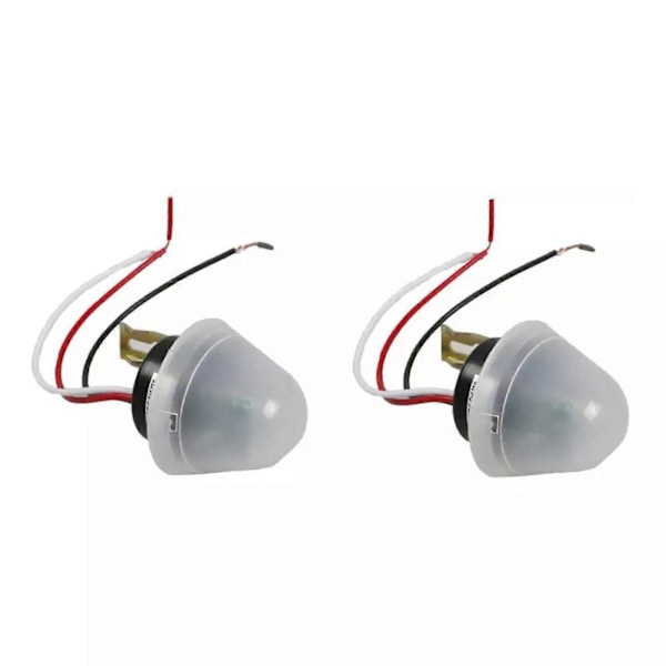 2/4 st 12V Auto On Off Utomhusbelysning Fotocellbrytare Kontroll Mörker till Gryning Sens (W) 2PCS