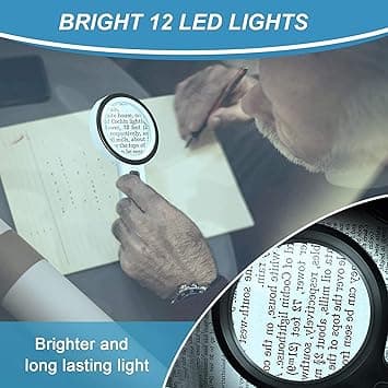 Förstoringsglas 30x Dubbellins 12 LED-lampor Handhållet