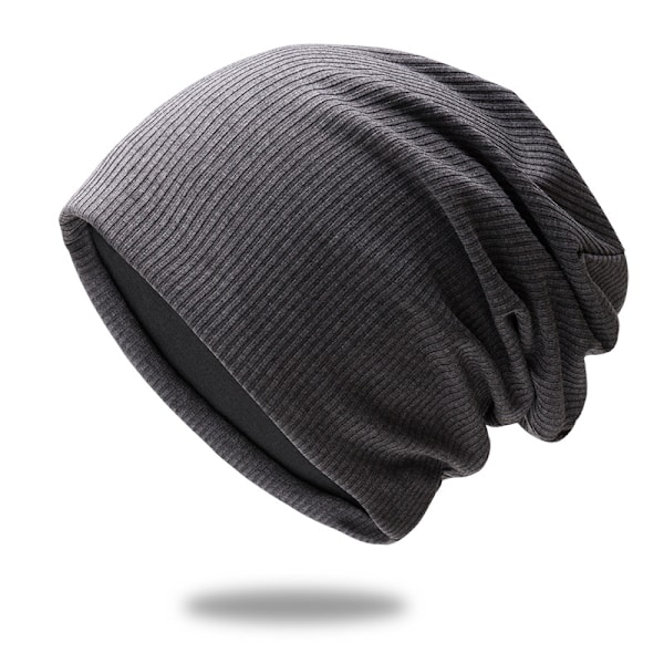 Bredbremmet Beanie - Klassisk Strikket Bredbremmet Vinterhue, One Size Fits Most (Grå)