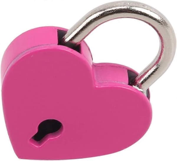 Valentinsdag Pink Hjerteformet Hængelås med Nøgle