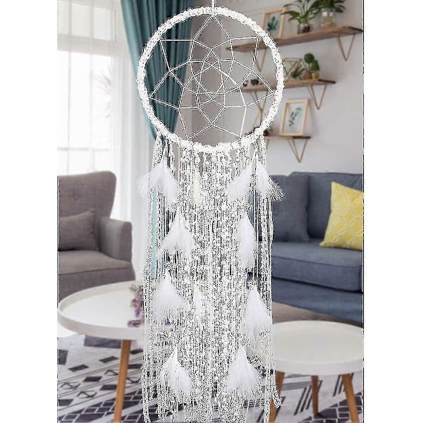 Large Dream Catcher With White Feathers And Bell Dream Catcher