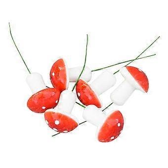 Jul Svamp Träd Ornament Röd 12-pack