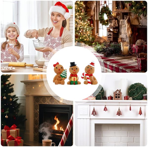 Pepparkaksfigurer (3-pack) - Juldekorationer för hemmet (W)