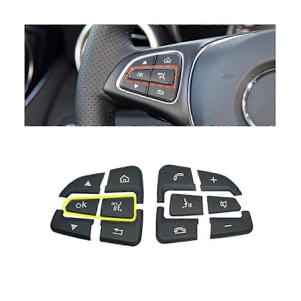 Ratratknapafdækninger til bil, kompatible med GLC X253 C Klasse W205 CLA GLA a Klasse X156 C117 W176(A)-FO SHAN  (W)