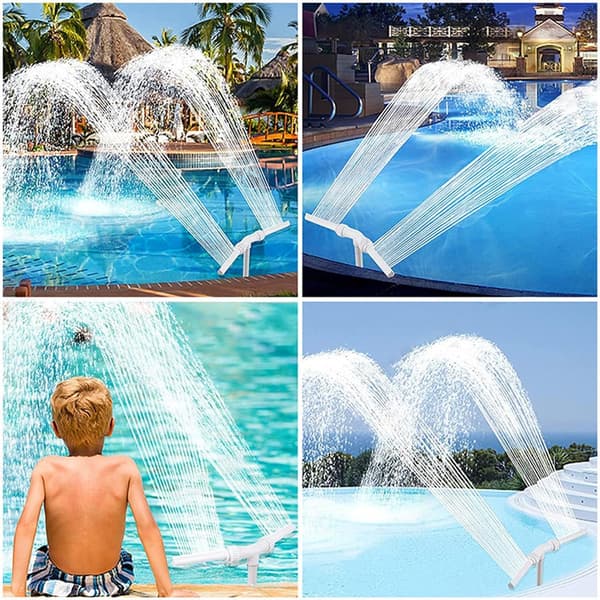 Justerbart pool-sprinklersystem, kompatibelt med de fleste 1,5 tommer gevindfittings (W)