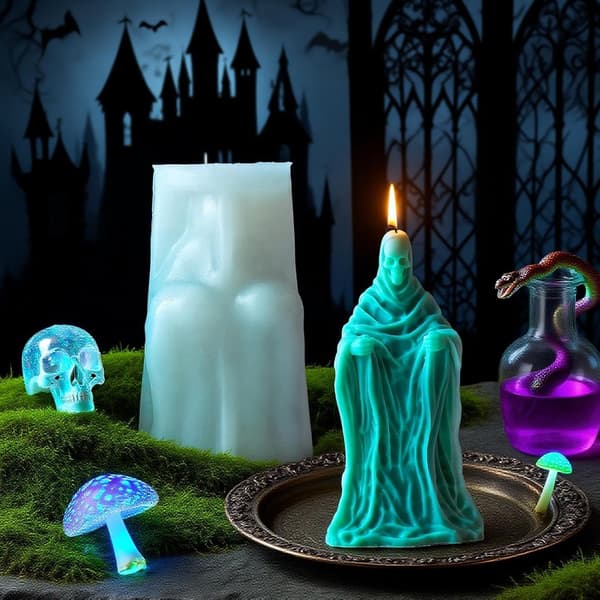 Silikoneforme til Halloween, dekorative former, epoxyharpiks, 3D-håndværk (W)