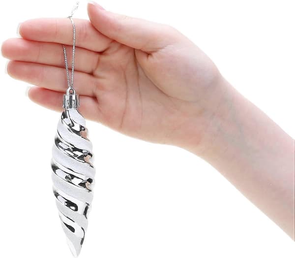 Silver Spiral Julgransdekorationer, 6 Delar, 110mm