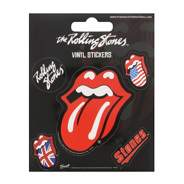 The Rolling Stones Vinyl Lips Klistremerker (5-pak) One Size Rød Rød/Blå/Svart