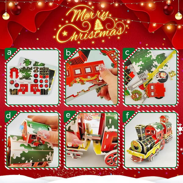 Jul DIY Pussel Tomtens Presenttåg Set Klassisk Modell B