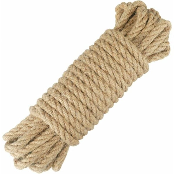 Juttau 10mm Tykk Hampetau for Dekorering, DIY, Hage, Klatrestativ til Katt (B)