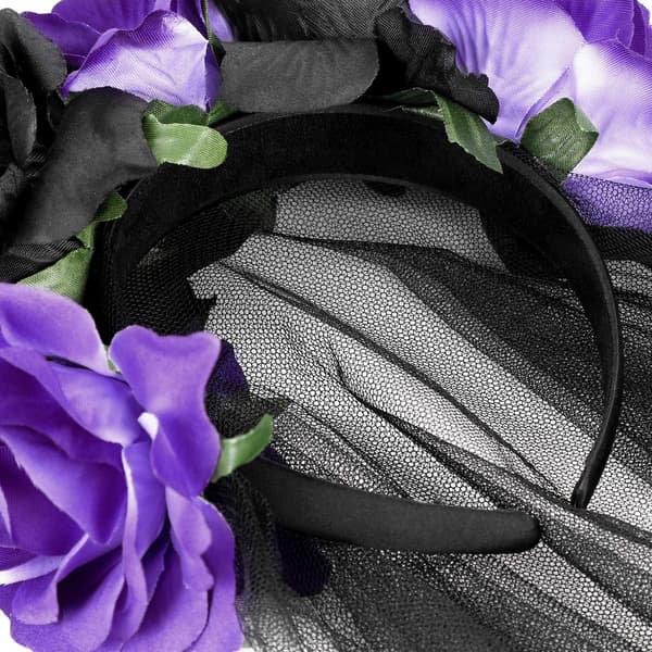 Gotisk Tiara Pannebånd med Blomsterdetaljer og Nett