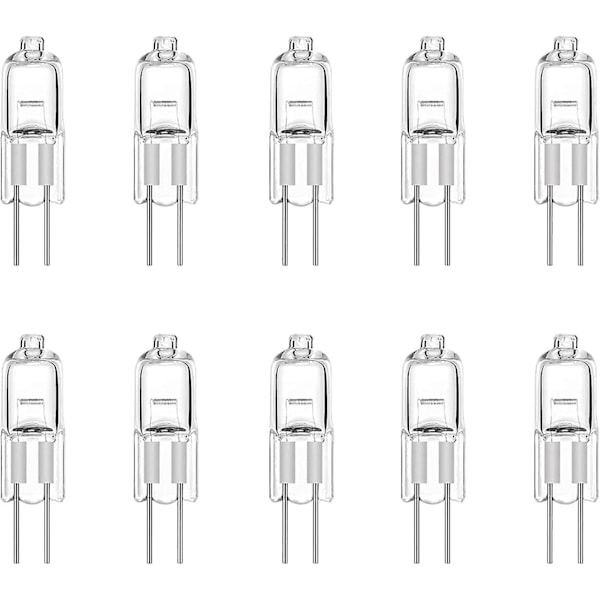 10-pack G4 Halogenlampa 10w 12v Techgomade Halogen Pin Baslampa, Varm Vit 3000k(FWW)