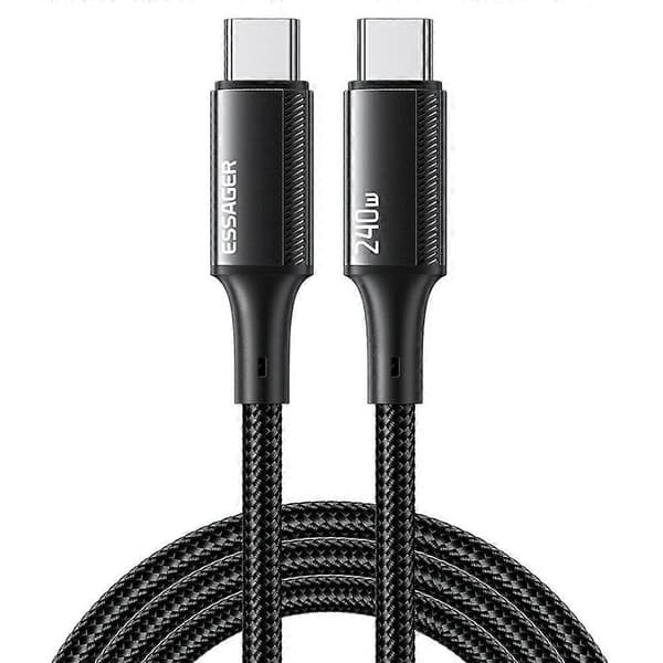1m Typ-A till Typ-C PD 240W Flätad Datakabel