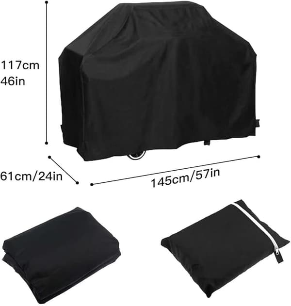 Ulkokäyttöön tarkoitettu grillin suojus 145x61x117cm