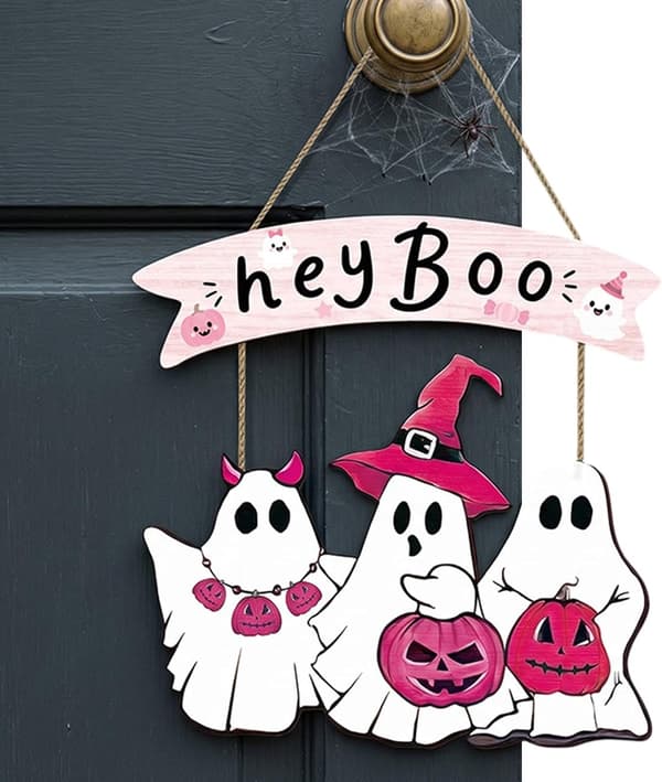Halloween Dørdekorationer - Festlige Velkomstdekorationer, Spøgelsesdørpynt (W)