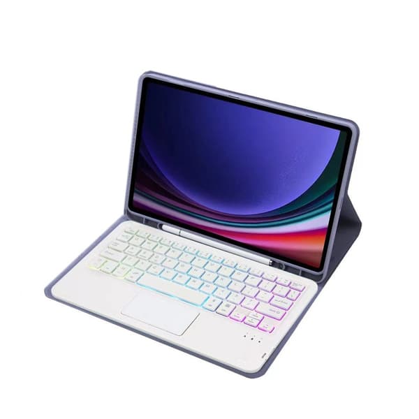 Samsung Galaxy Tab S7 FE 5G 12.4 Lila Bluetooth-tangentbordsfodral