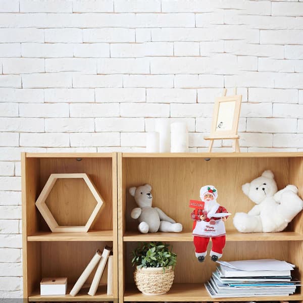 Jultomte-figur för dekoration, röd sittande plaststaty