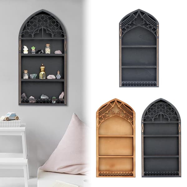 Fransk Ramme Stjerne Dør Flydende Display Hylder K4 3-Panel Multi-Lag Design 60cm