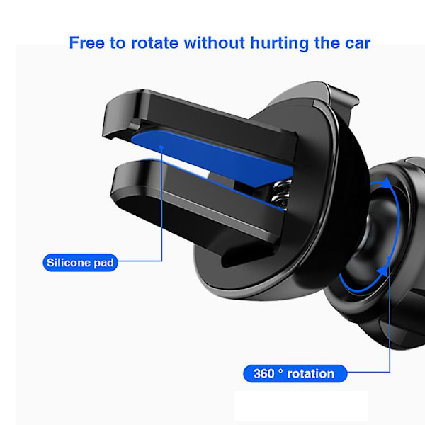 Bilens inre luftventilationsklämma Montera utan magnetisk mobiltelefonhållare för Peugeot 308 3008 208 307 Tillbehör [FW]