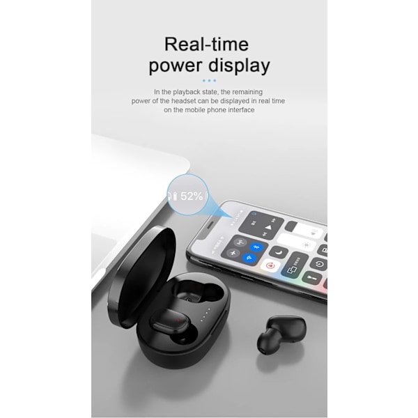 A6s TWS - Langattomat kuulokkeet Bluetooth 5.0 Samsung Iphone Black Svart