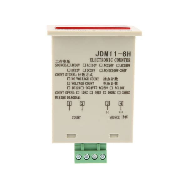 Elektronisk räknare med 6-siffrig display och DC 36V ström