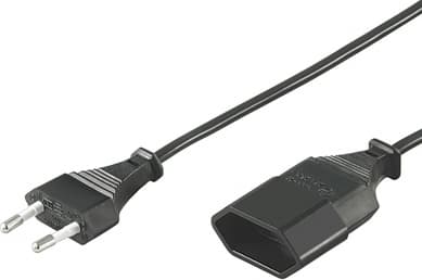 Pitkä jatkojohto musta 3M CEE 7/16 - Euro-pistorasia
