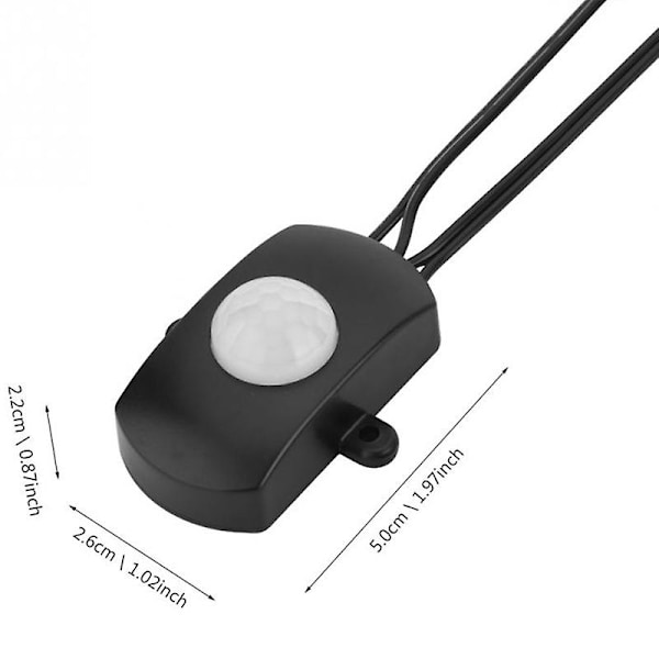 5A DC5-24V Mini USB PIR Rörelsedetektor Automatisk Strömbrytare för LED-Ljusremsa Intell [fw} Black