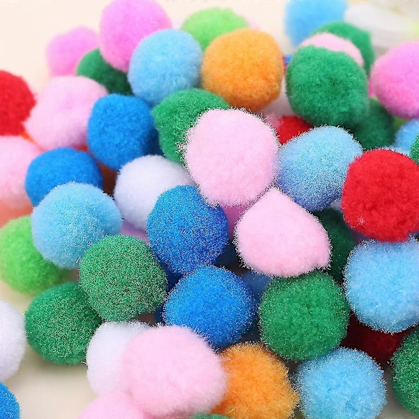 100 st Mjuka Runda Fluffiga Pysselpompoms Blandade Färger Pom Poms 30mm DIY Hantverk (W)