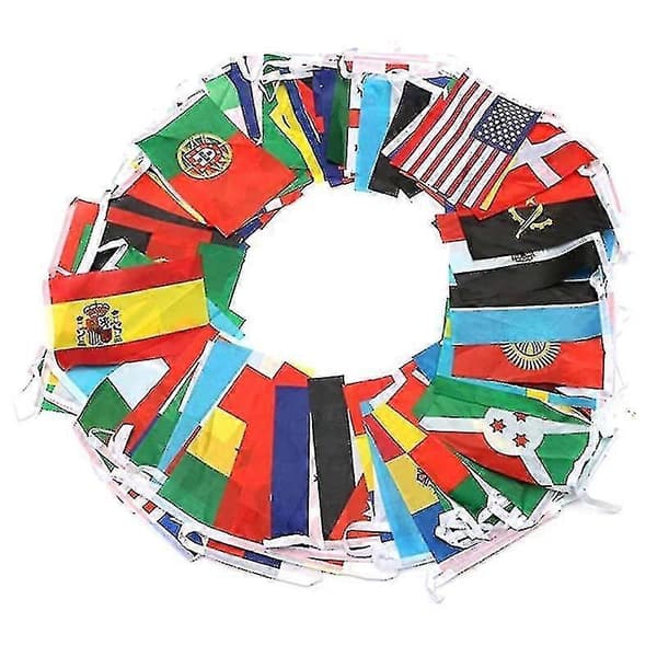 100 Land String Flagg Internasjonal Vimpel Banner Dekorasjon-HAOY (Fww)