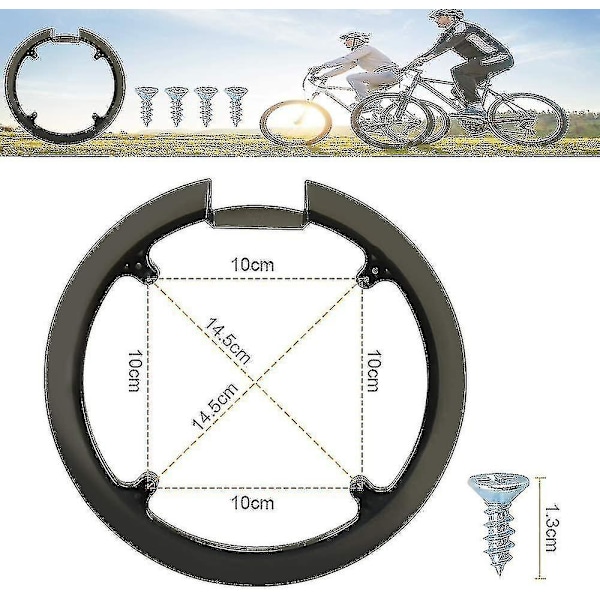 Kedjeskydd för cykel, Kedjeskydd med 4 skruvar Plast Kedjeskydd för vev Mtb Kedjeskydd Vevskydd för 42t och 44t Cykel SPz (W)