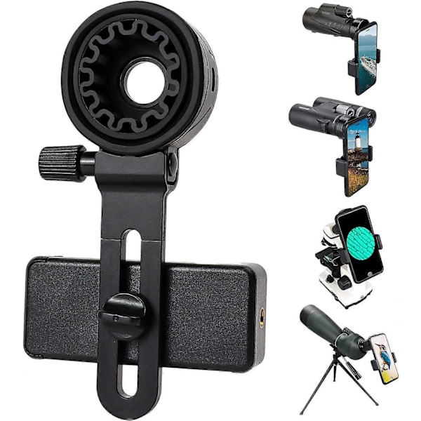 Teleskop Telefon Adapter, Universal Mobiltelefon Holder Kompatibel med Kikkerter, Monokulære, Mikroskoper, Observationskikkerter, Teleskoper, Smartphone Holder (W)