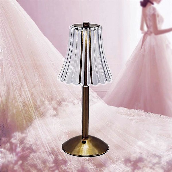LED Krystal Dekorativ Bordlampe 800MAh Genopladelig Atmosfære Natlampe 3-Niveauer Lysstyrke til (W)