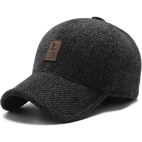 Basebollkeps med Öronlappar Hel Keps Herr Utomhus Skärm Sport Cappy Old School Stil Pappa Hatt Ull C